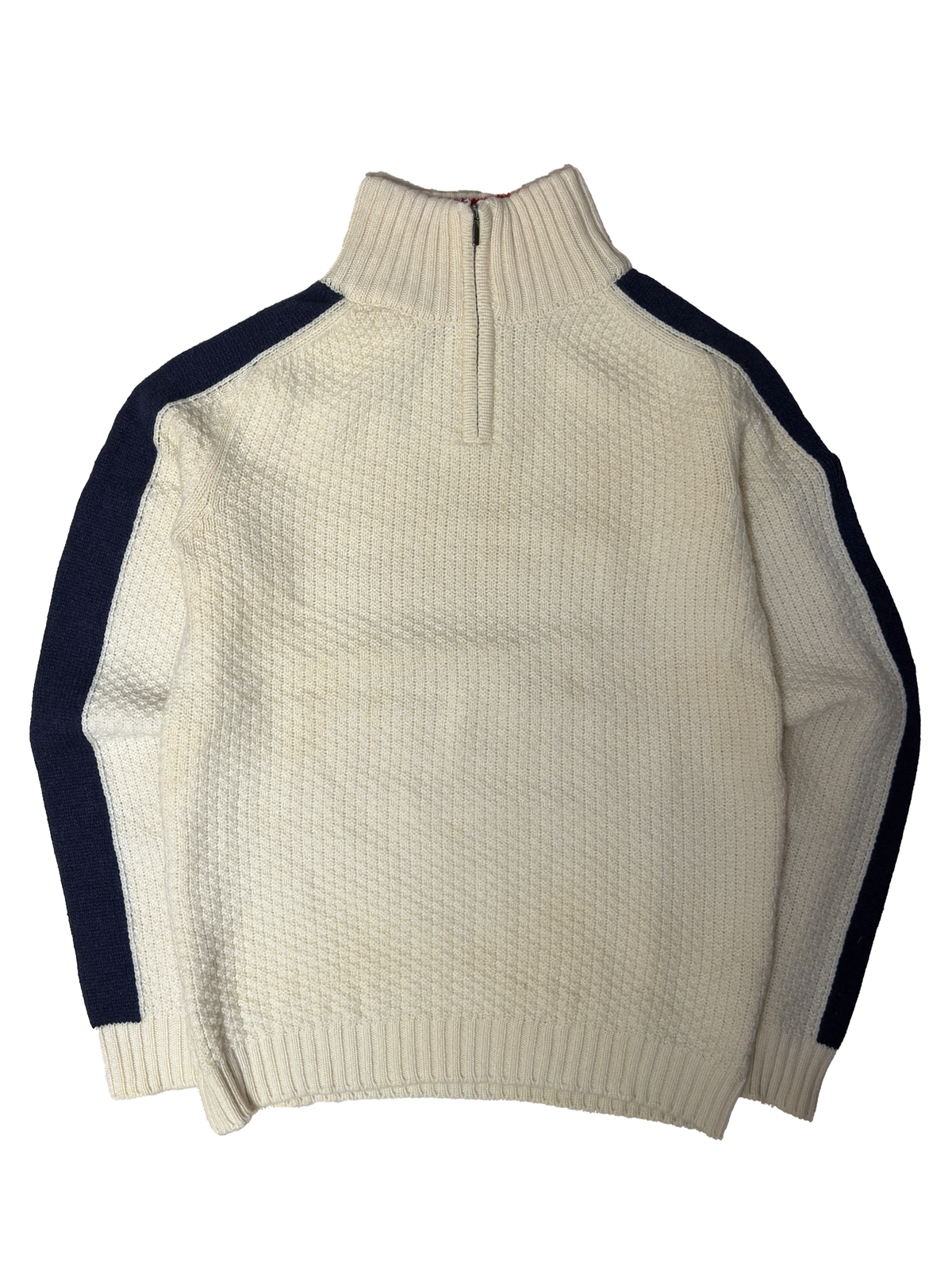 Knit Q-Zip Blue/Beige