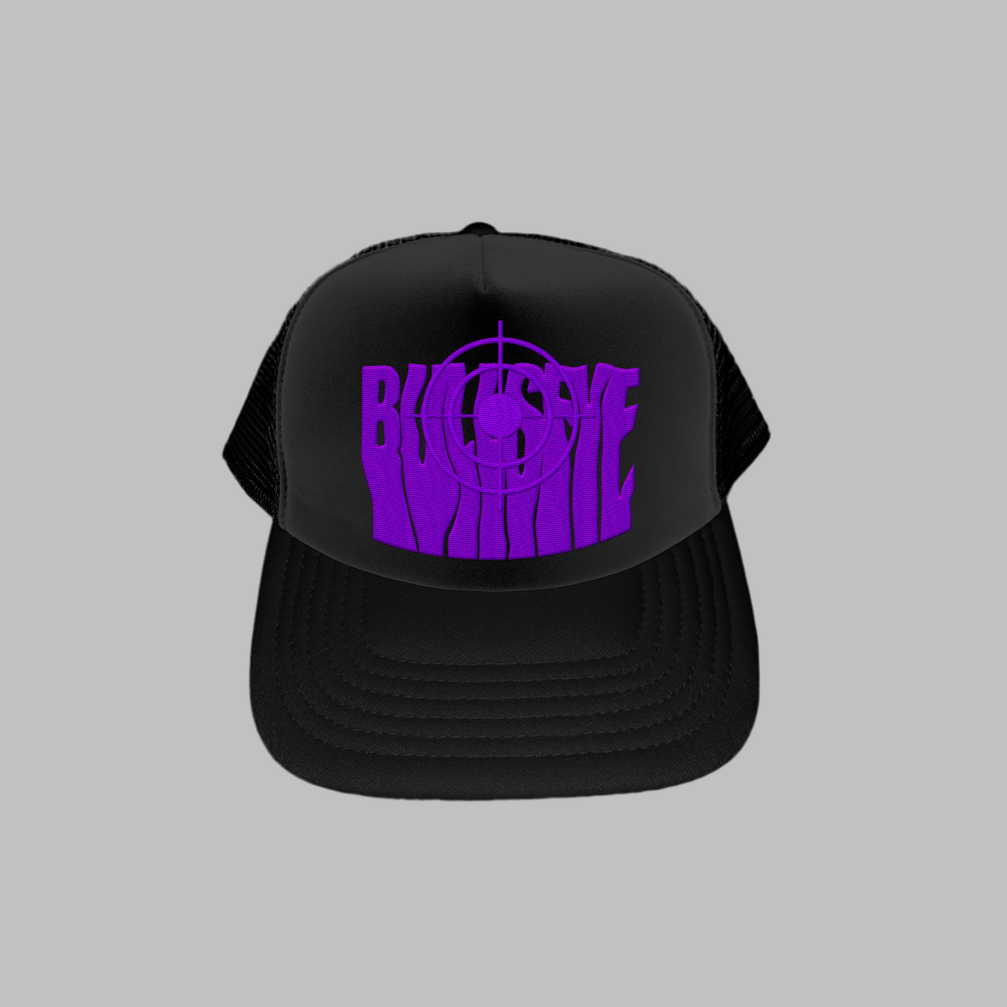 Purple on Black Bullseye Cap