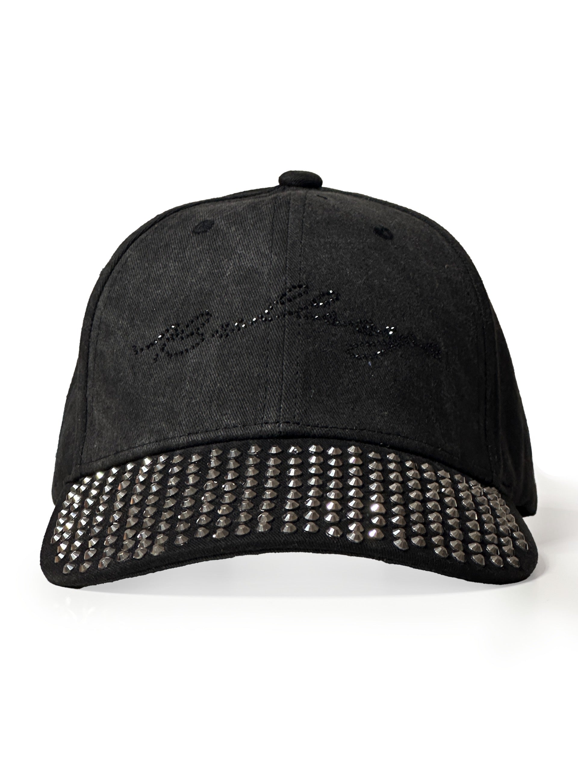 Rhinestones Cap in Faded Black