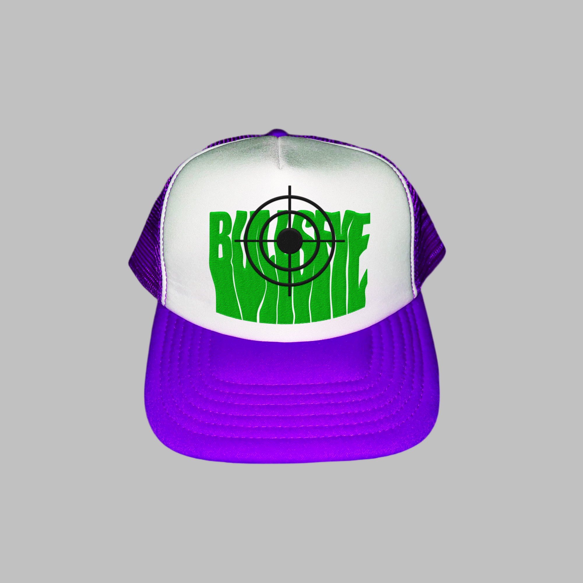 Green on Purple Bullseye Cap