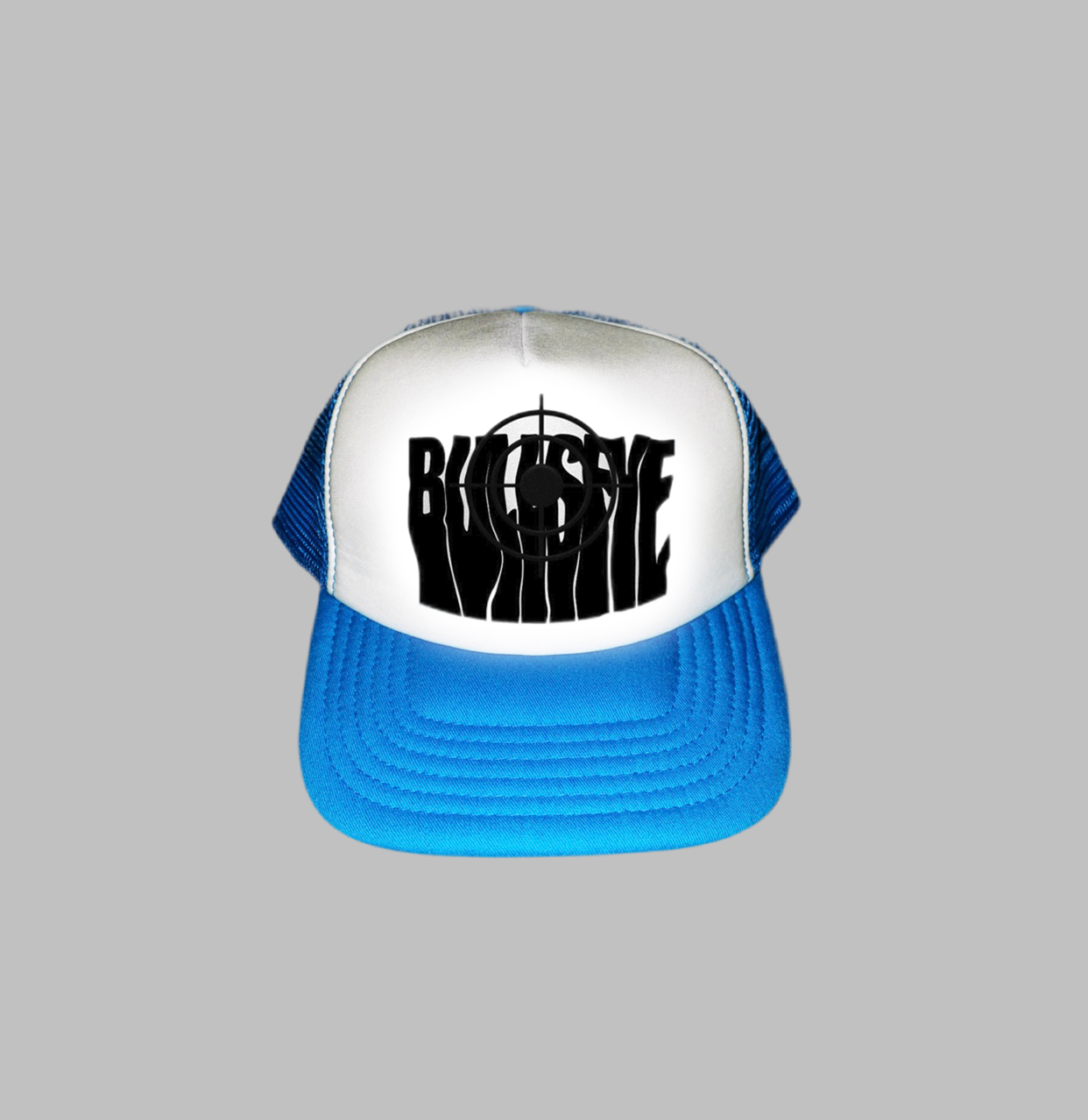 Black on Light Blue Bullseye Cap