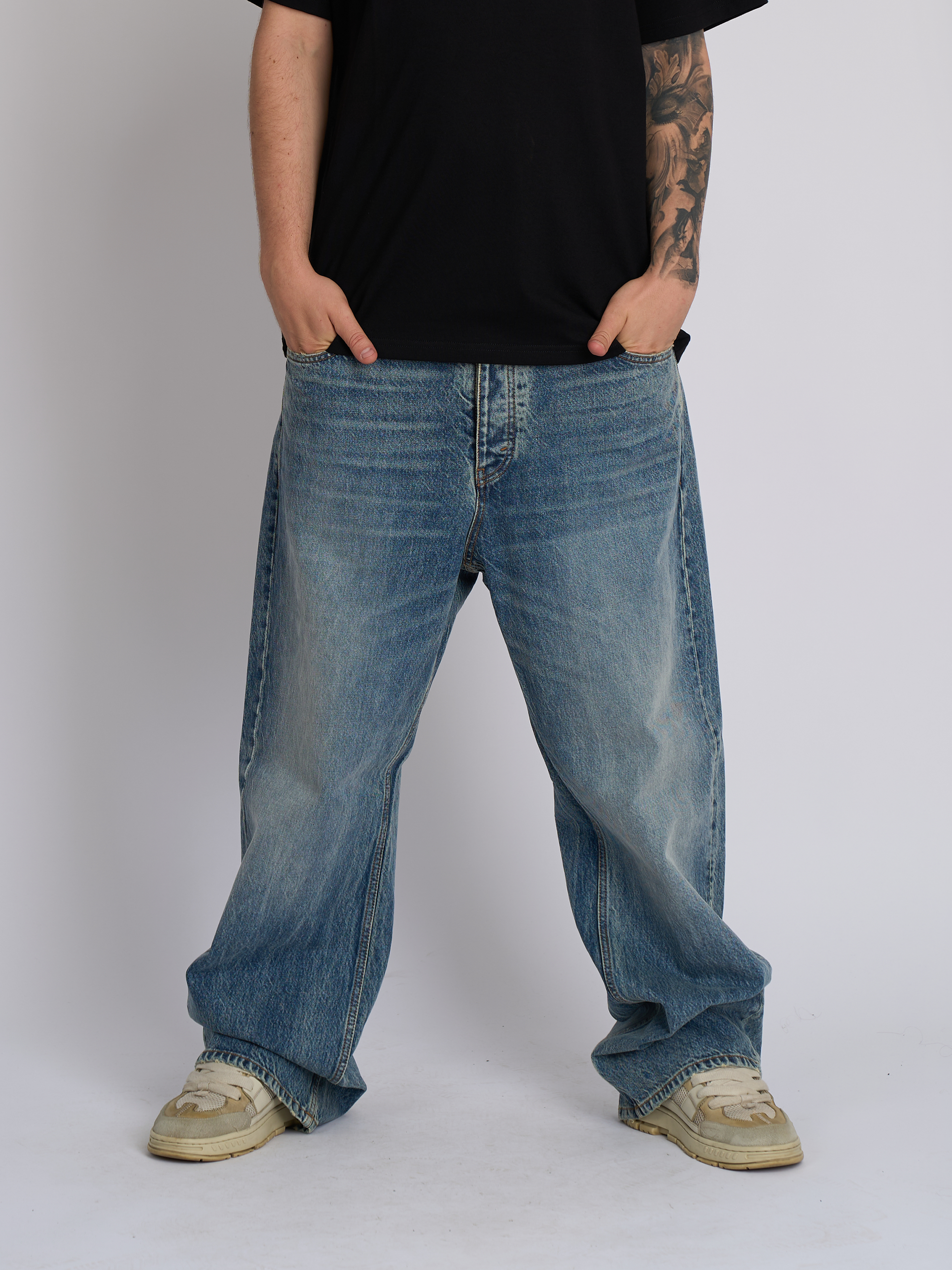 Faded Blue Loose Fit Jeans