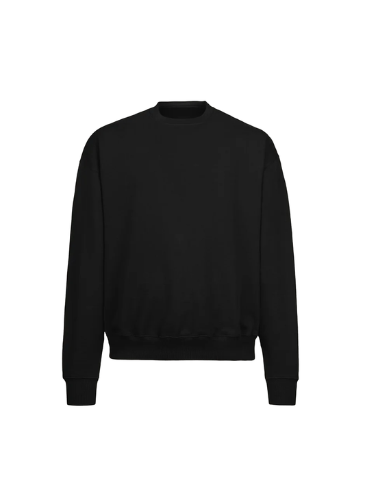 Black Oversized Crewneck Sweater