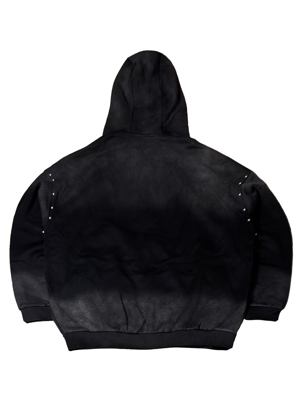 Washed Black Studs Zip-Up