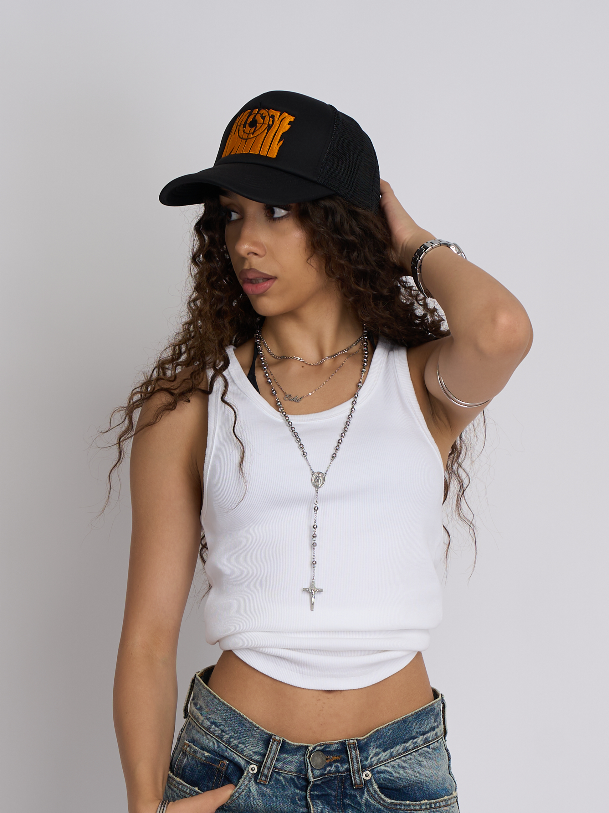 Orange on Black S1 Cap