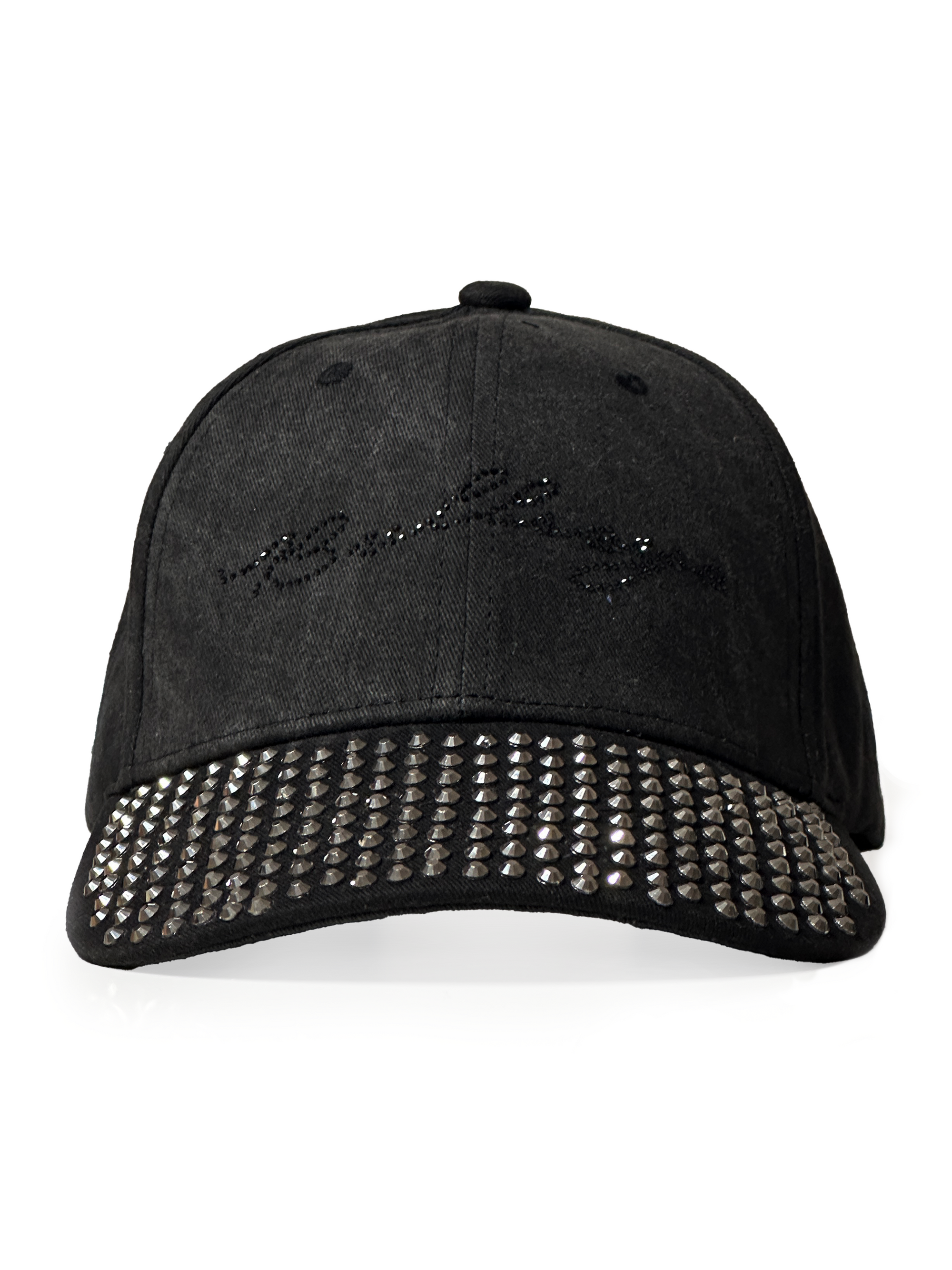 Rhinestones Cap in Faded Black