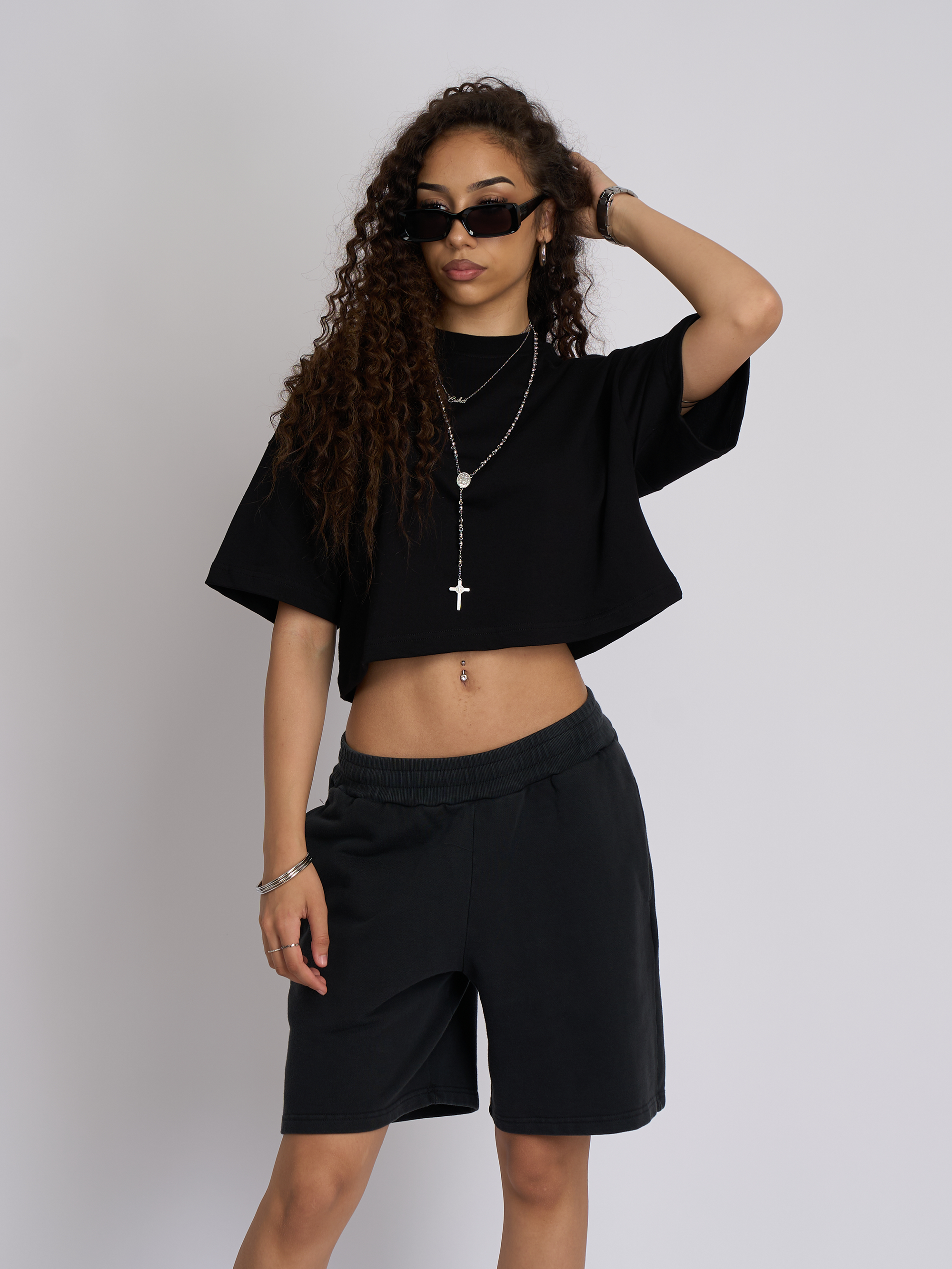 Tricou Cropped Black