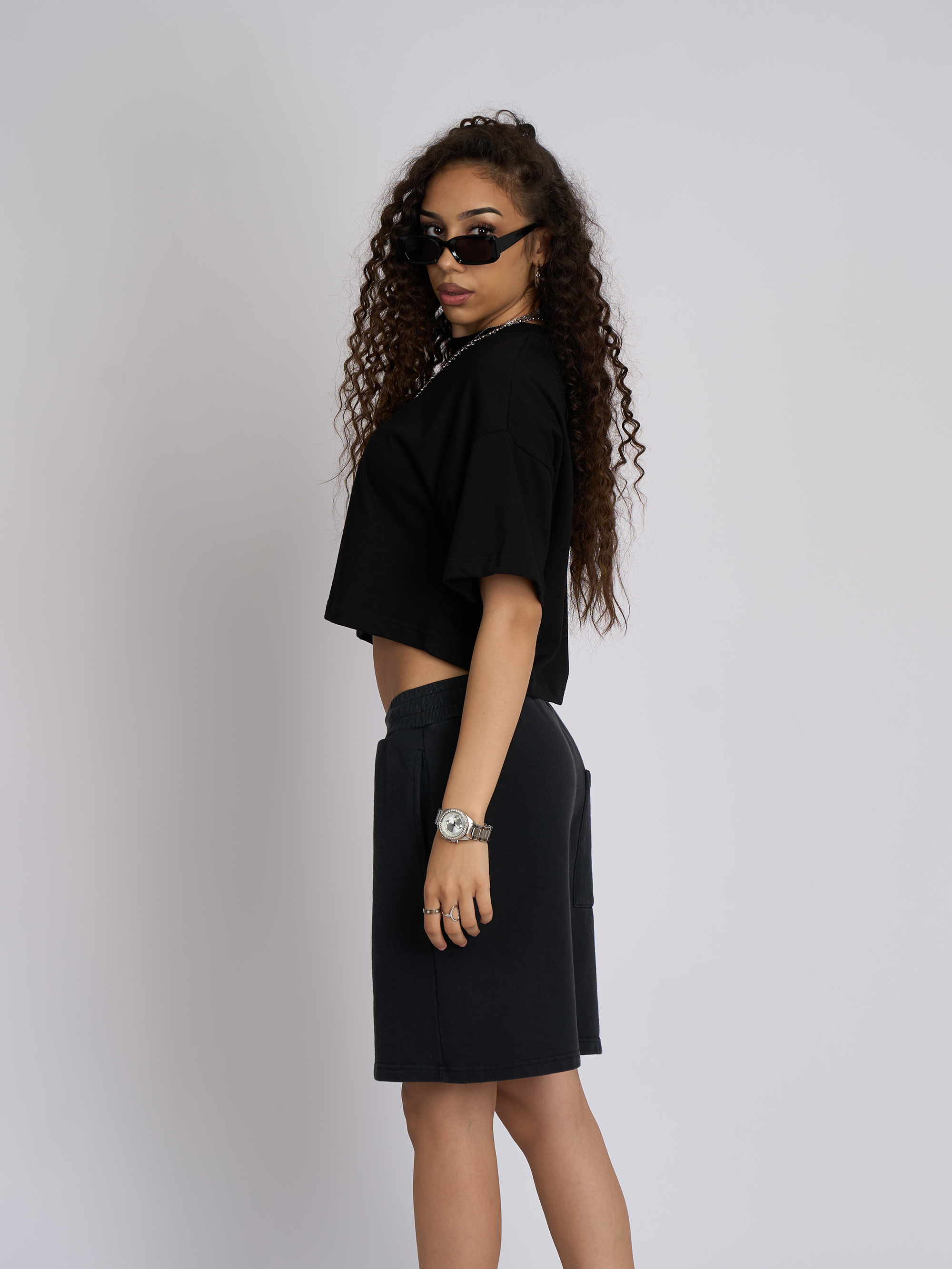 Tricou Cropped Black