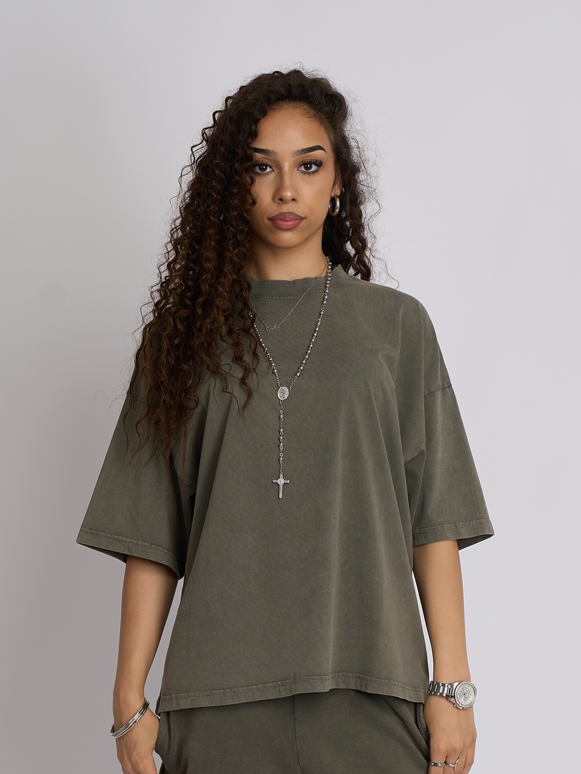 Tricou Faded Olive Boxy