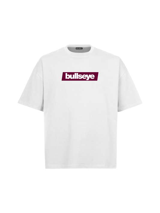 Burgundy Box Logo T-Shirt Oversized