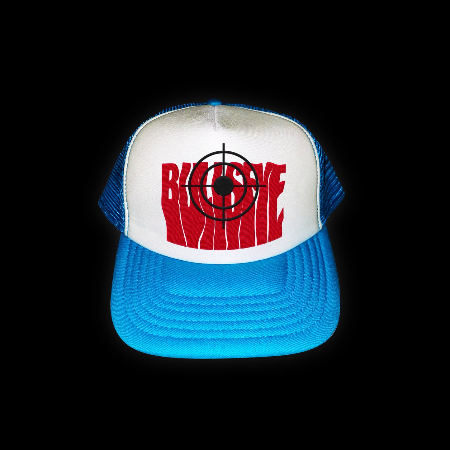 Red on Light Blue Bullseye Cap