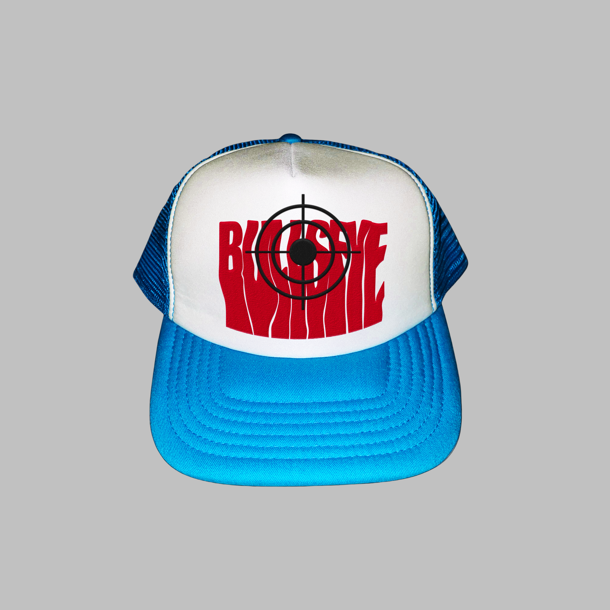 Red on Light Blue Bullseye Cap