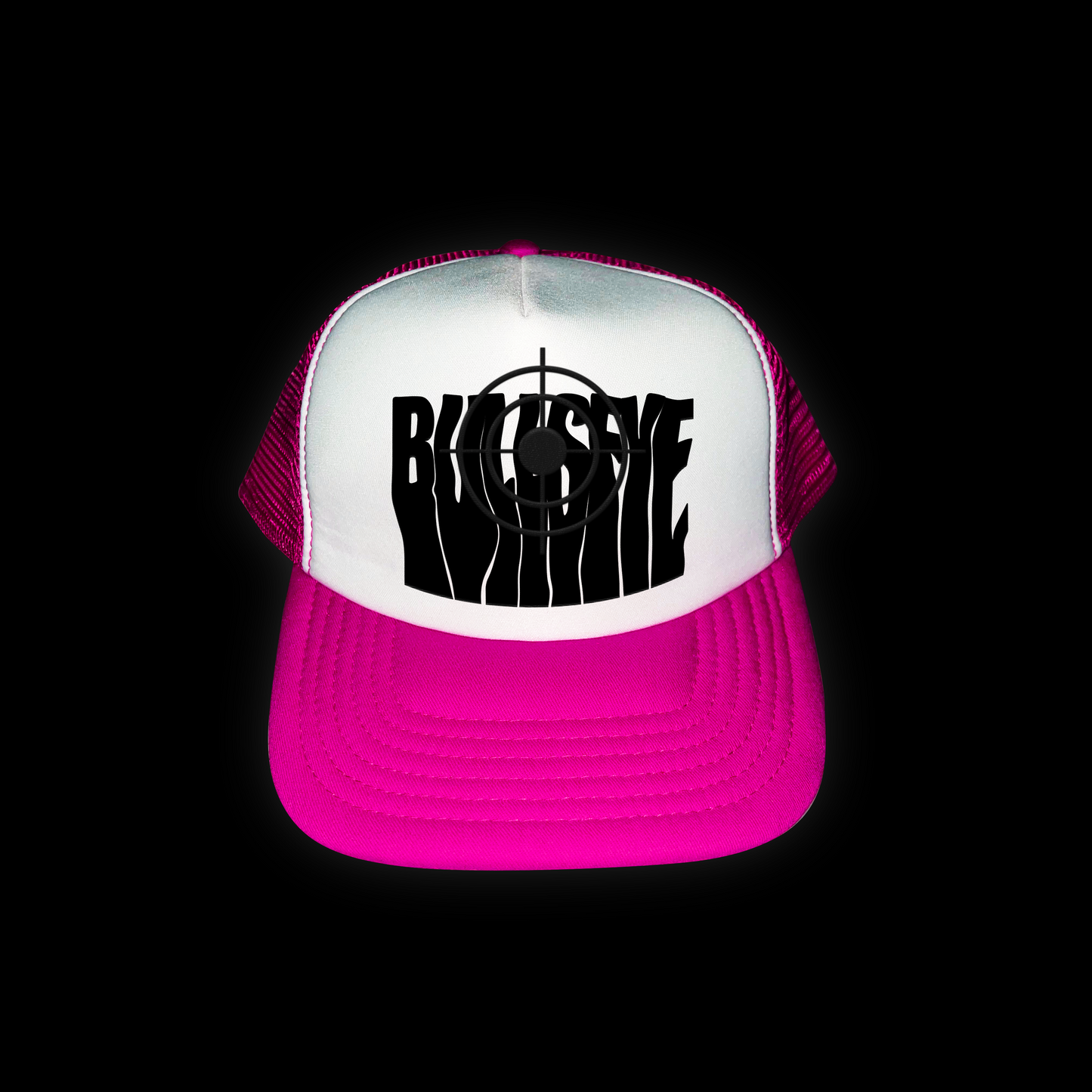 Black on Pink Bullseye Cap