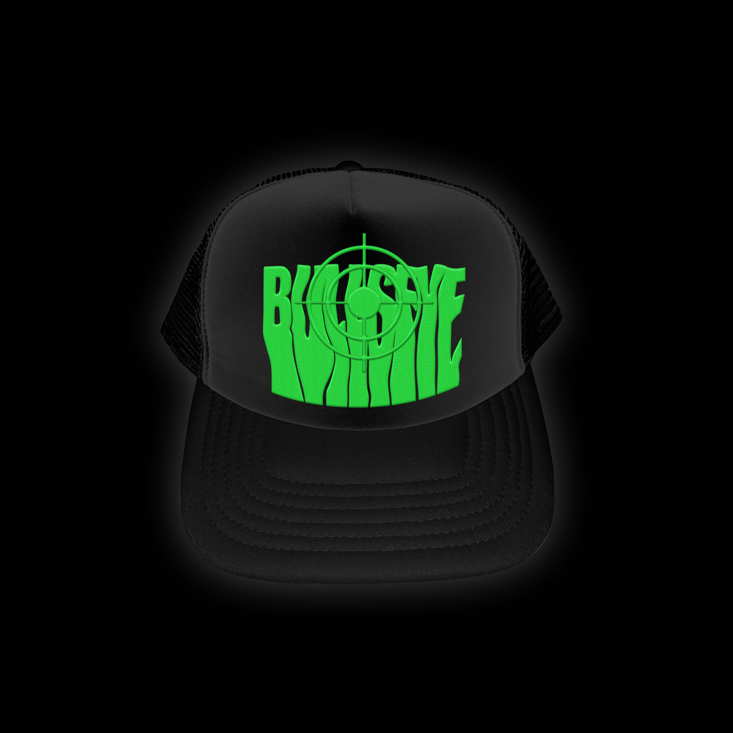 Green on Black Bullseye Cap