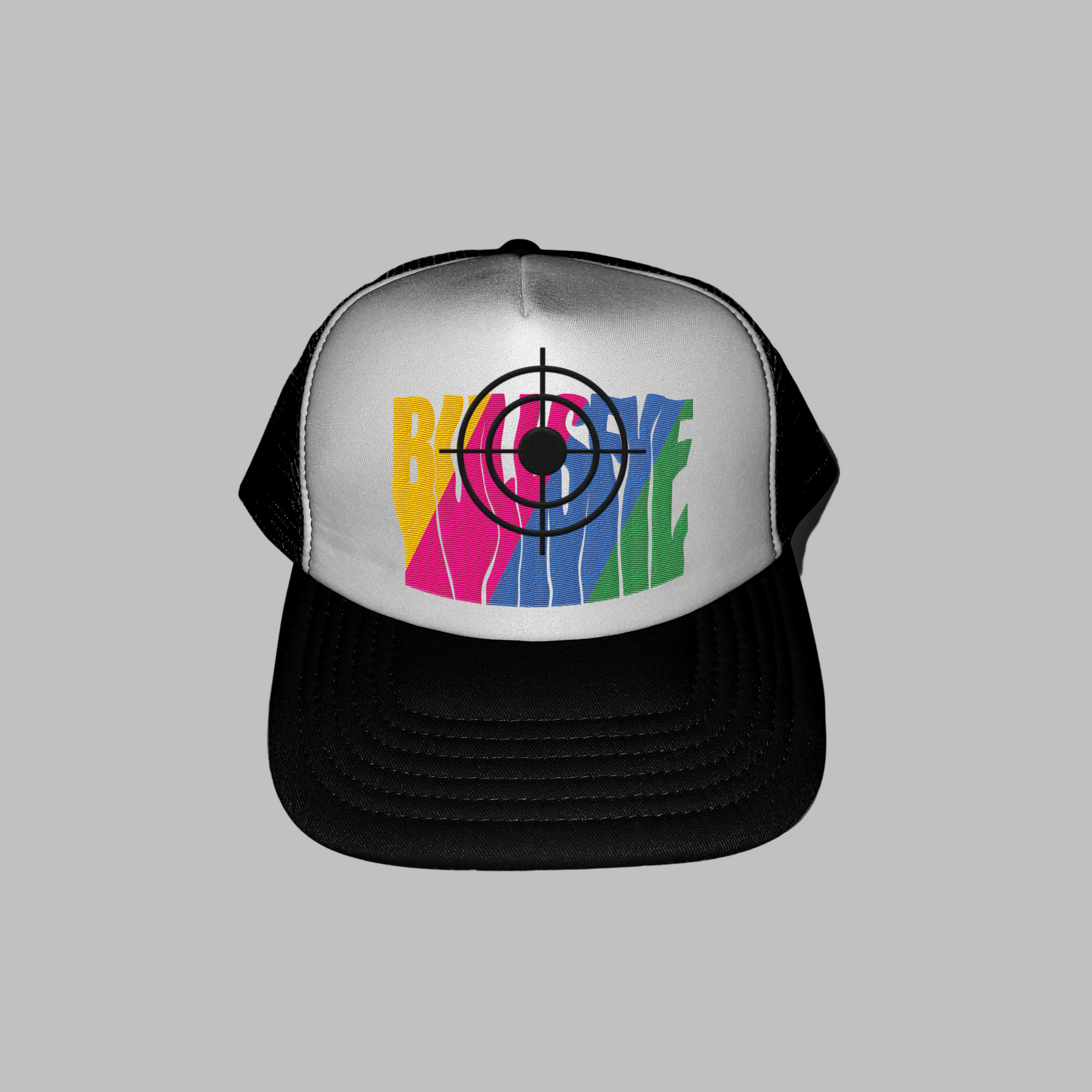 Multicolor on Black Bullseye Cap