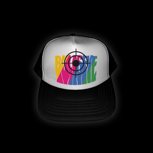 Multicolor on Black Bullseye Cap