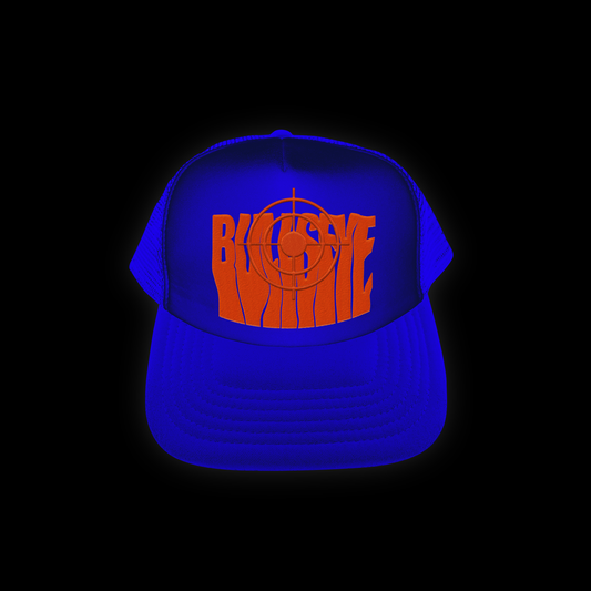 Orange on Blue Bullseye Cap