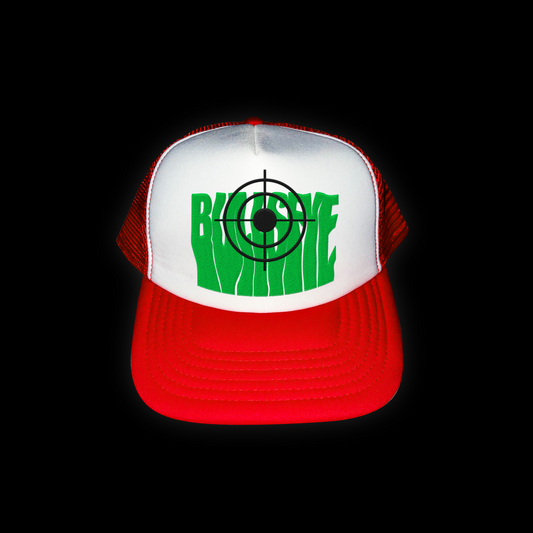 Green on Red Bullseye Cap