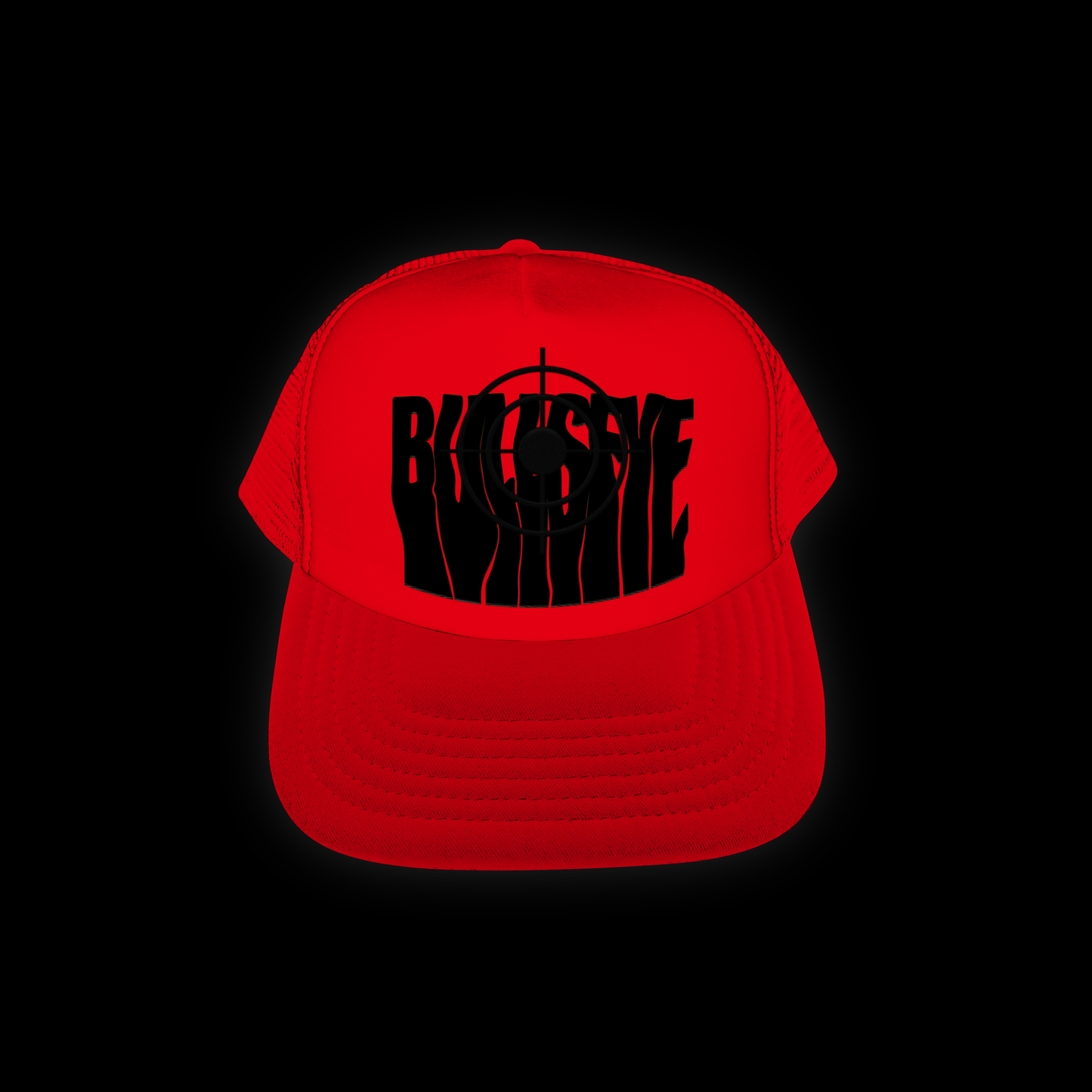 Black on Red Bullseye Cap