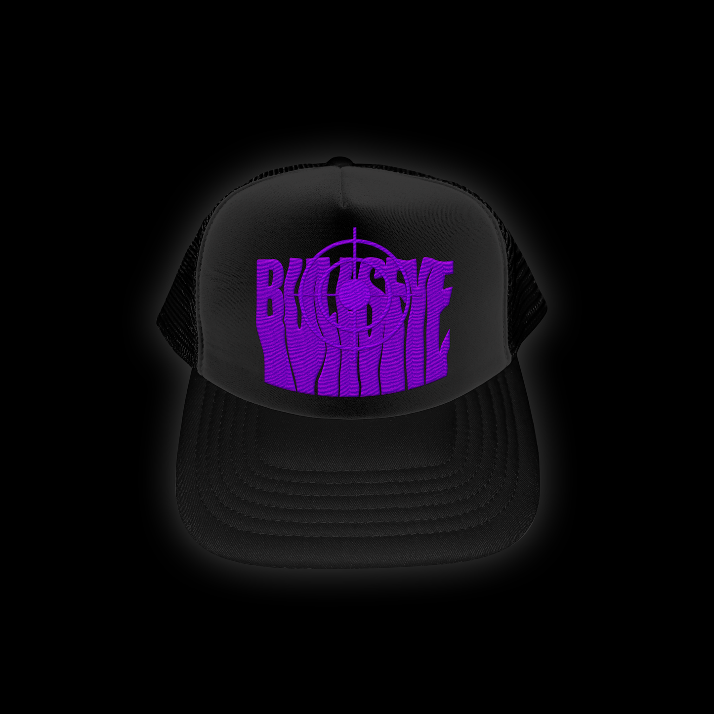 Purple on Black Bullseye Cap