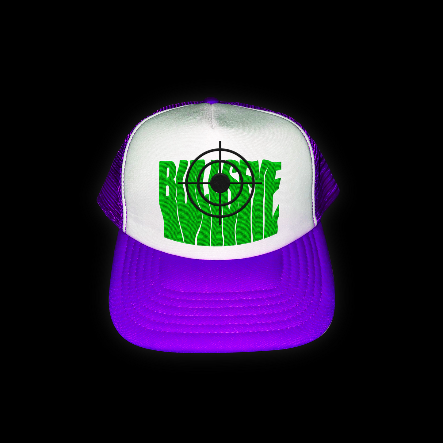 Green on Purple Bullseye Cap