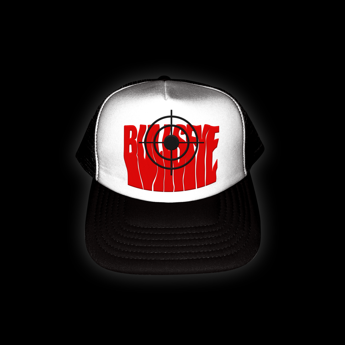 Red on White/Black Bullseye Cap