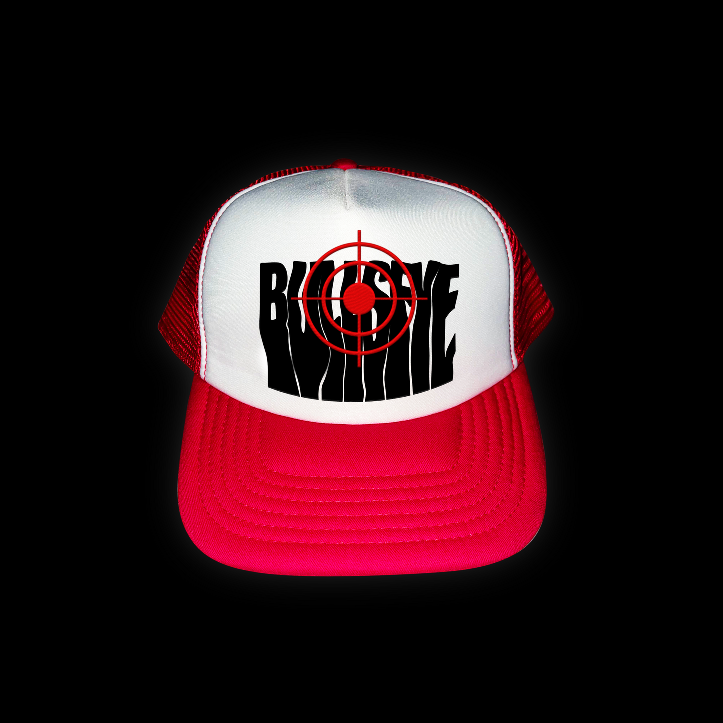 Black on Red Bullseye Cap